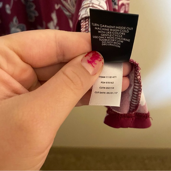 Torrid Burgundy Floral Stretch Knit Dress 2 - Picture 6 of 7